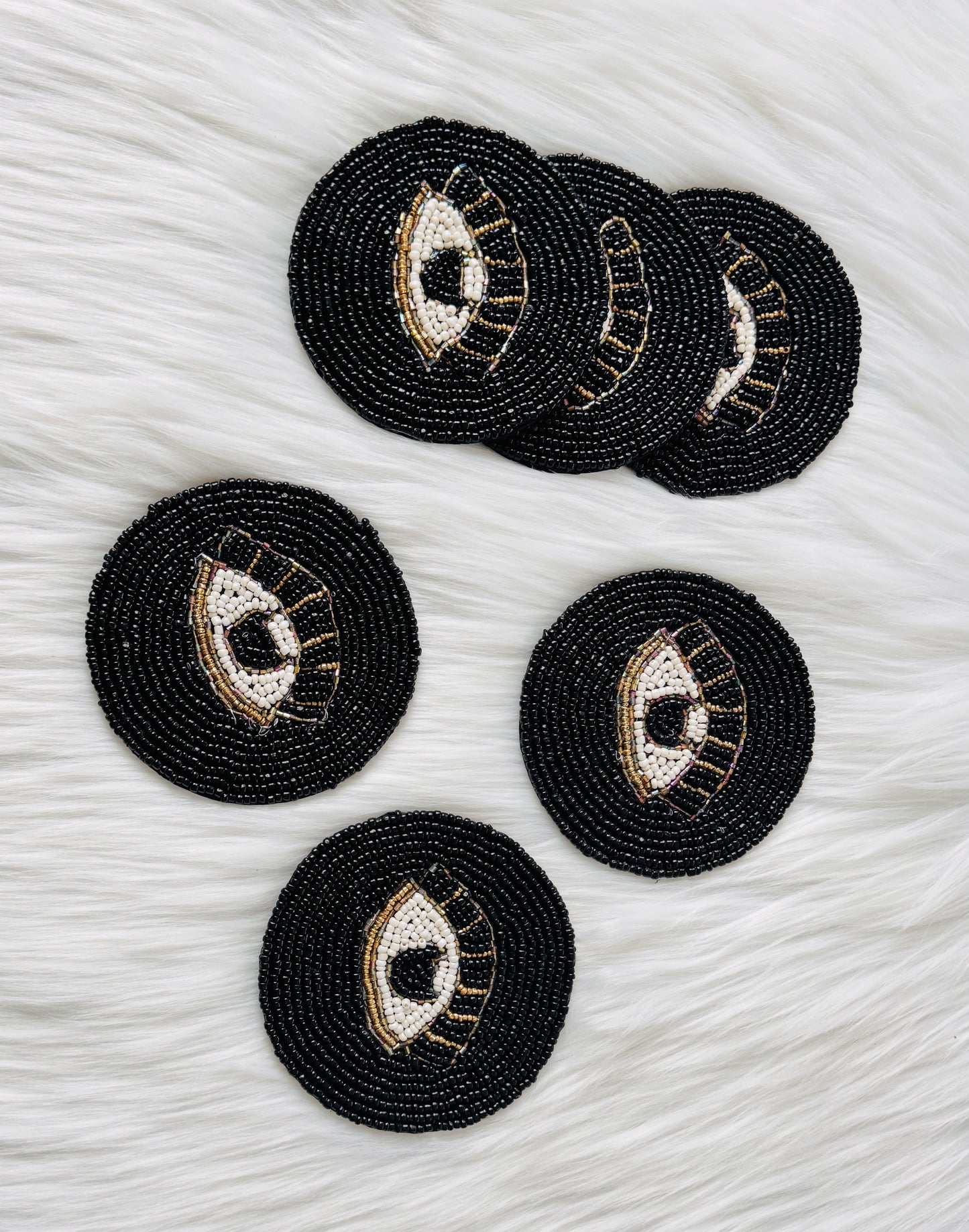 Evil Eye Beaded Coasters