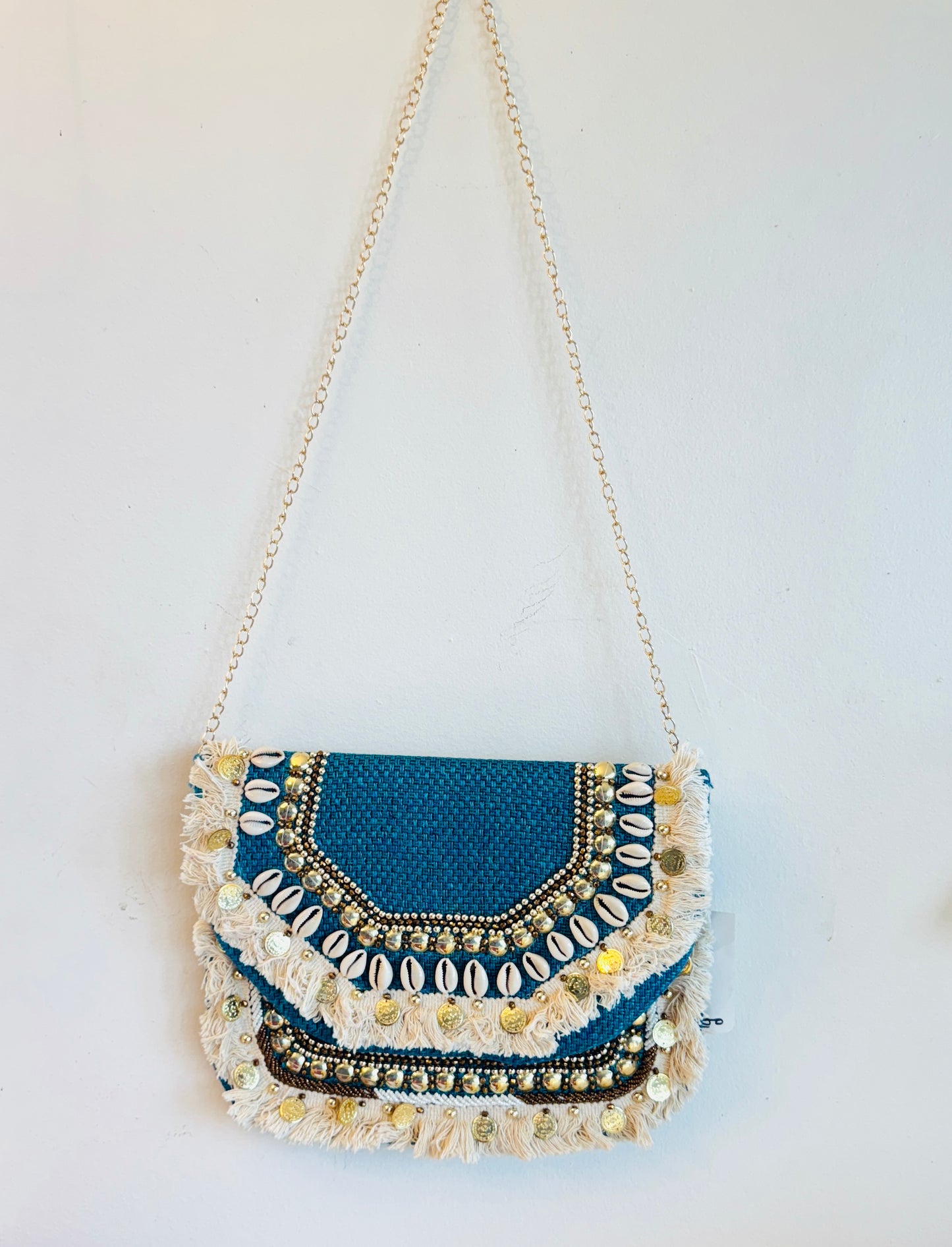 Ocean Breeze Boho Shell Clutch