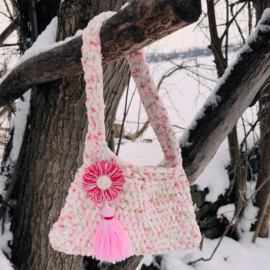 Pink crochet Bag