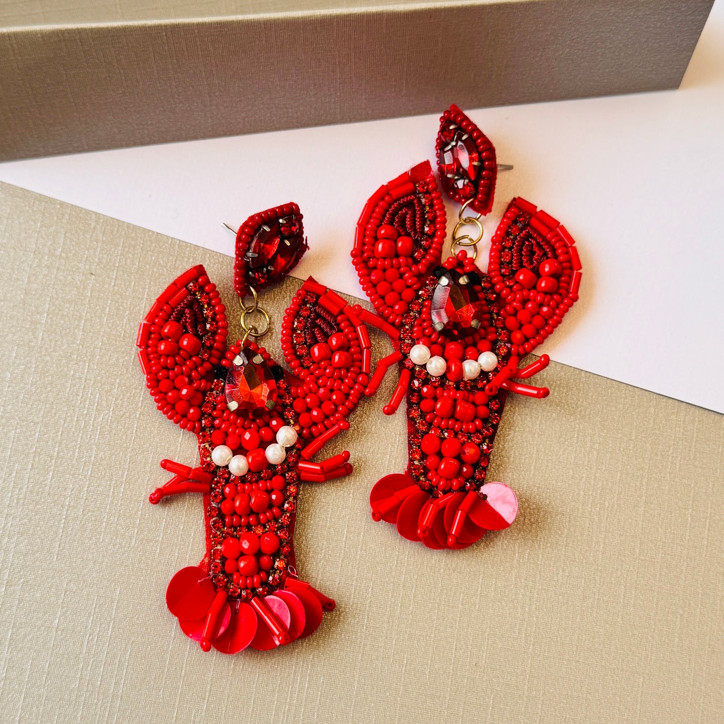 Red Lobster Statement Earrings