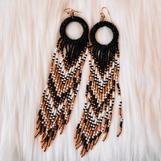 Golden Dusk Fringe Earrings