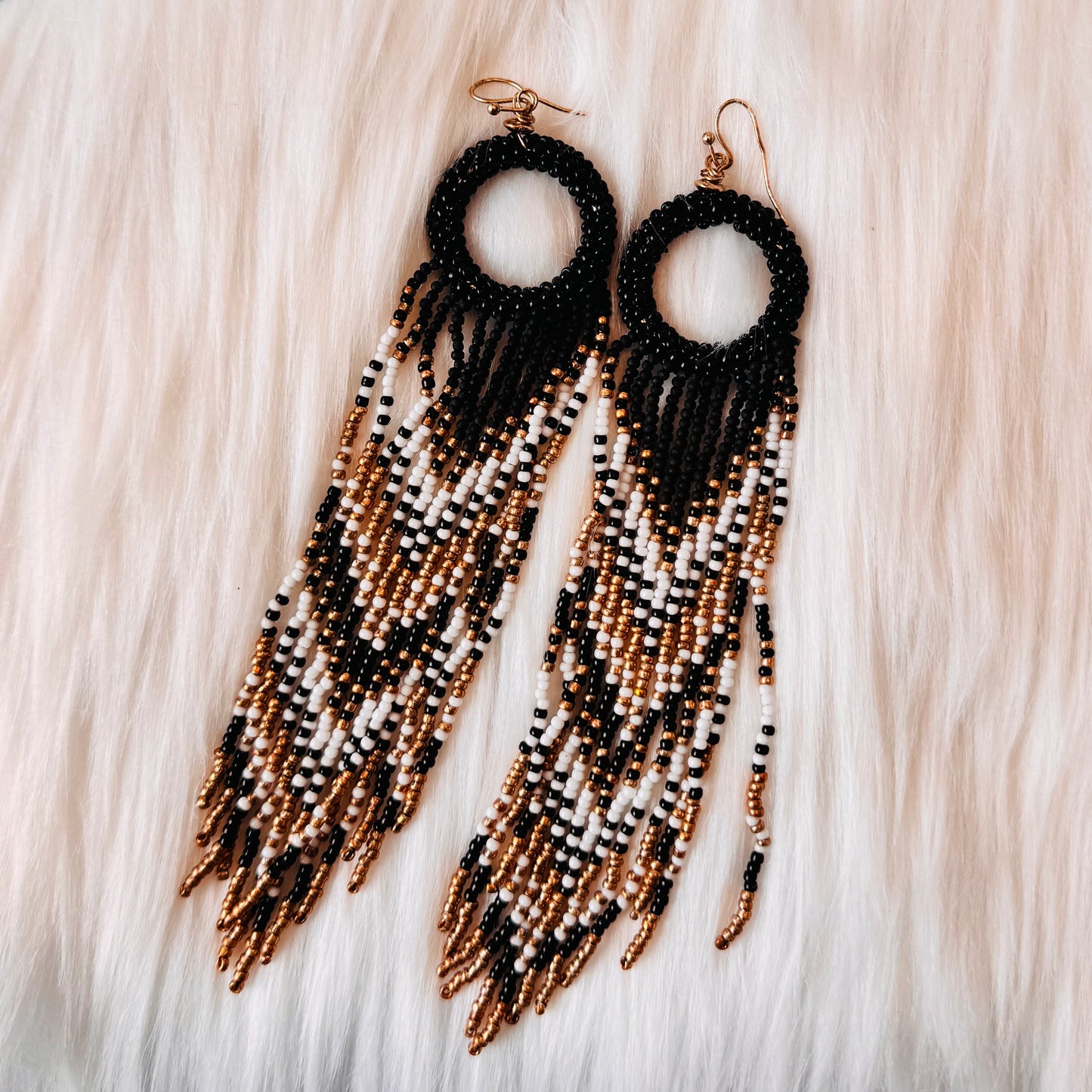 Golden Dusk Fringe Earrings