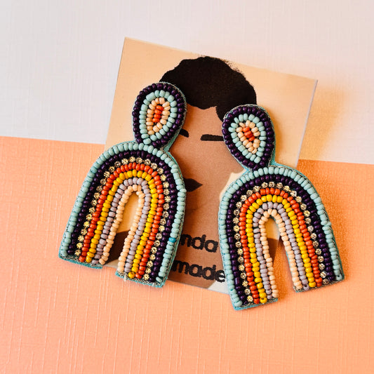 Boho Rainbow Beaded Earrings