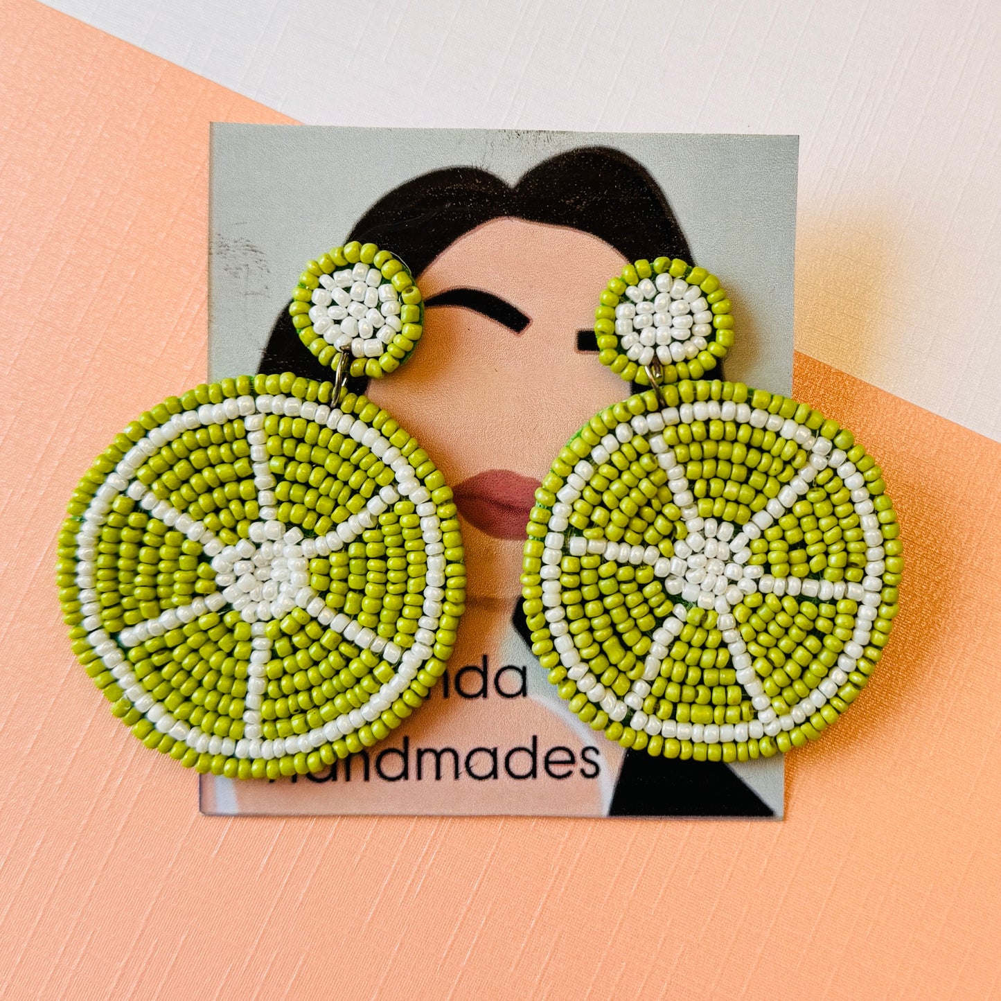 Zesty Lime Beaded Earrings