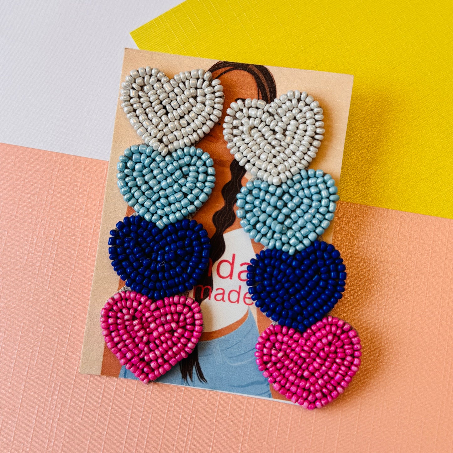 Beaded Heart Earrings