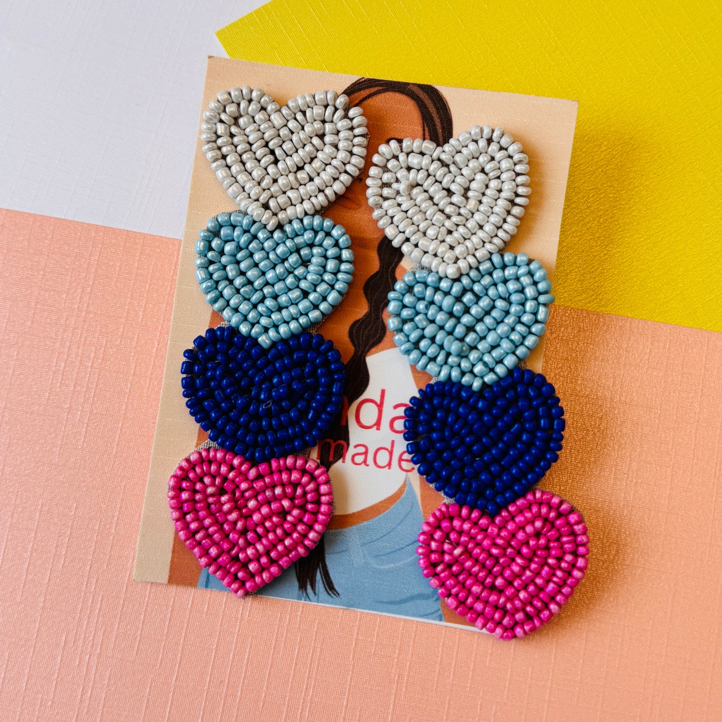 Beaded Heart Earrings