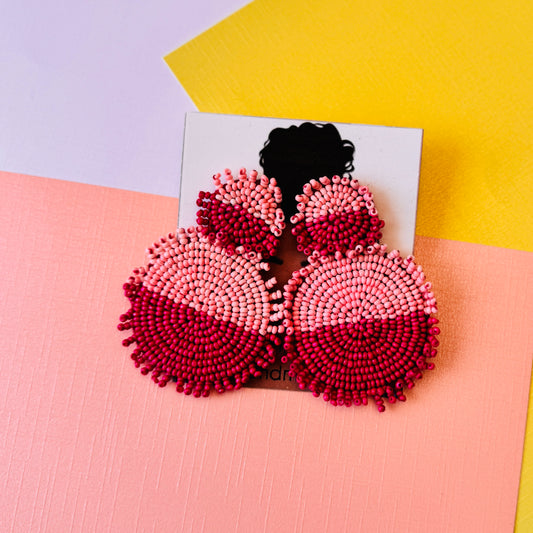 Blush Ombre Beaded Statement Earrings