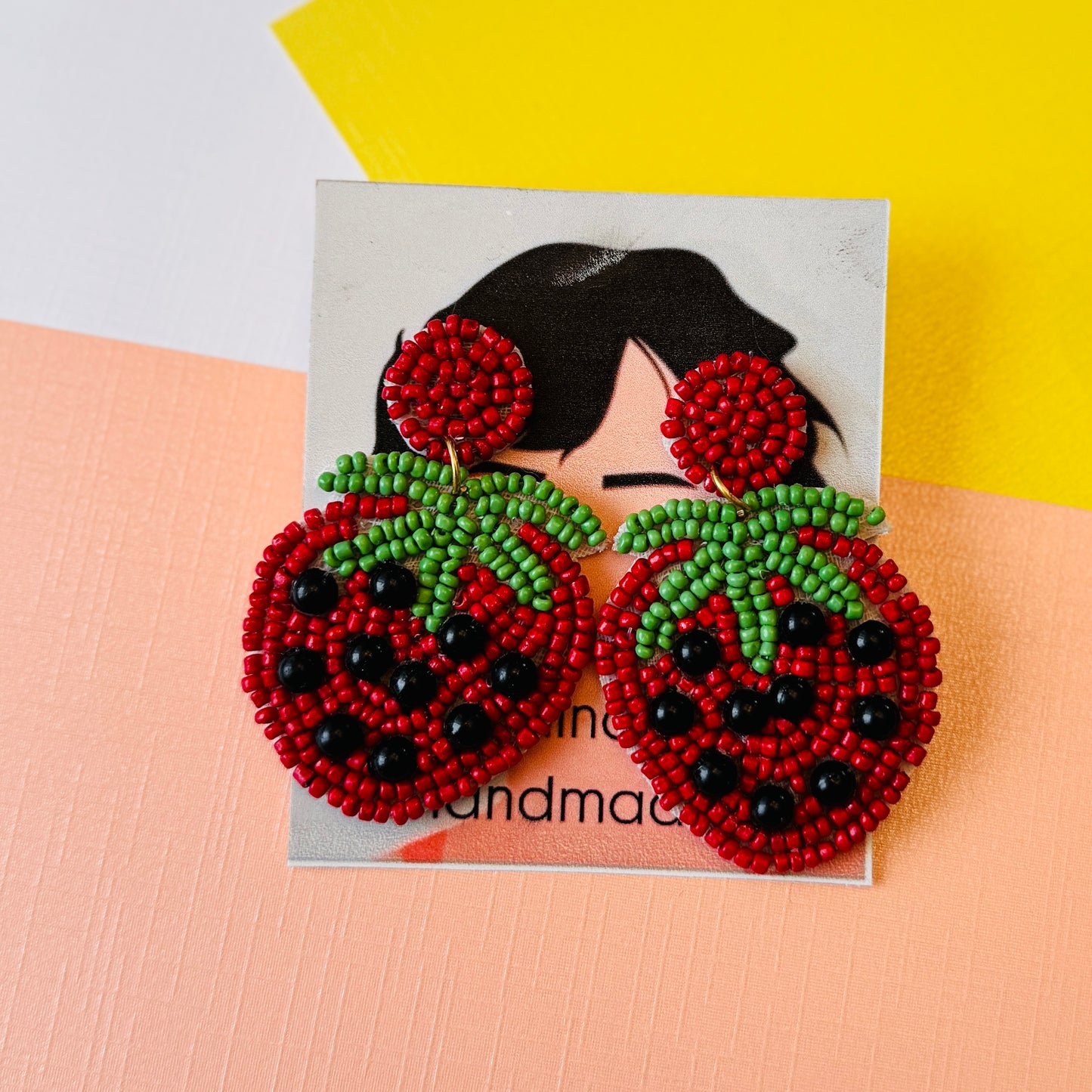 Strawberry beaded earrings