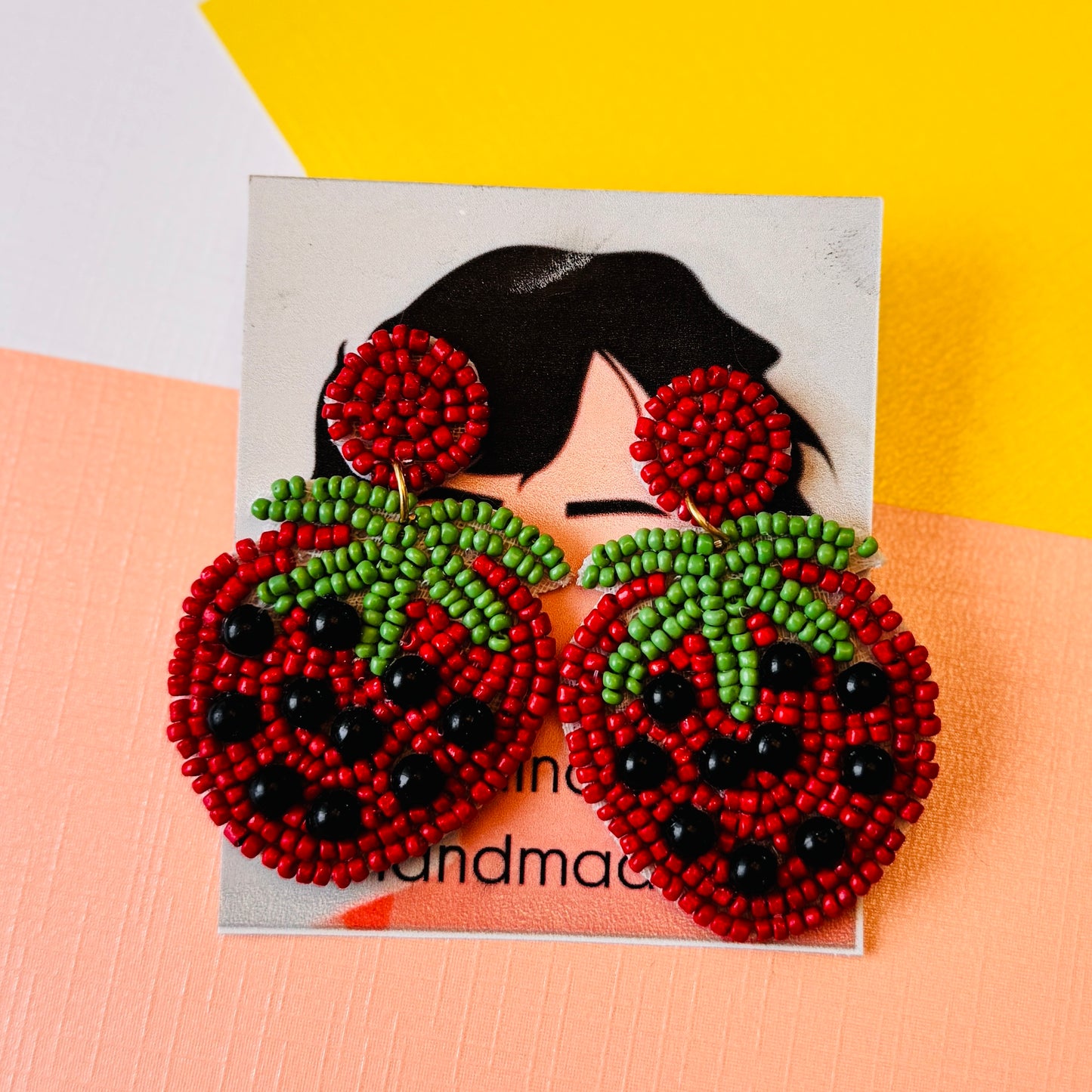 Strawberry beaded earrings