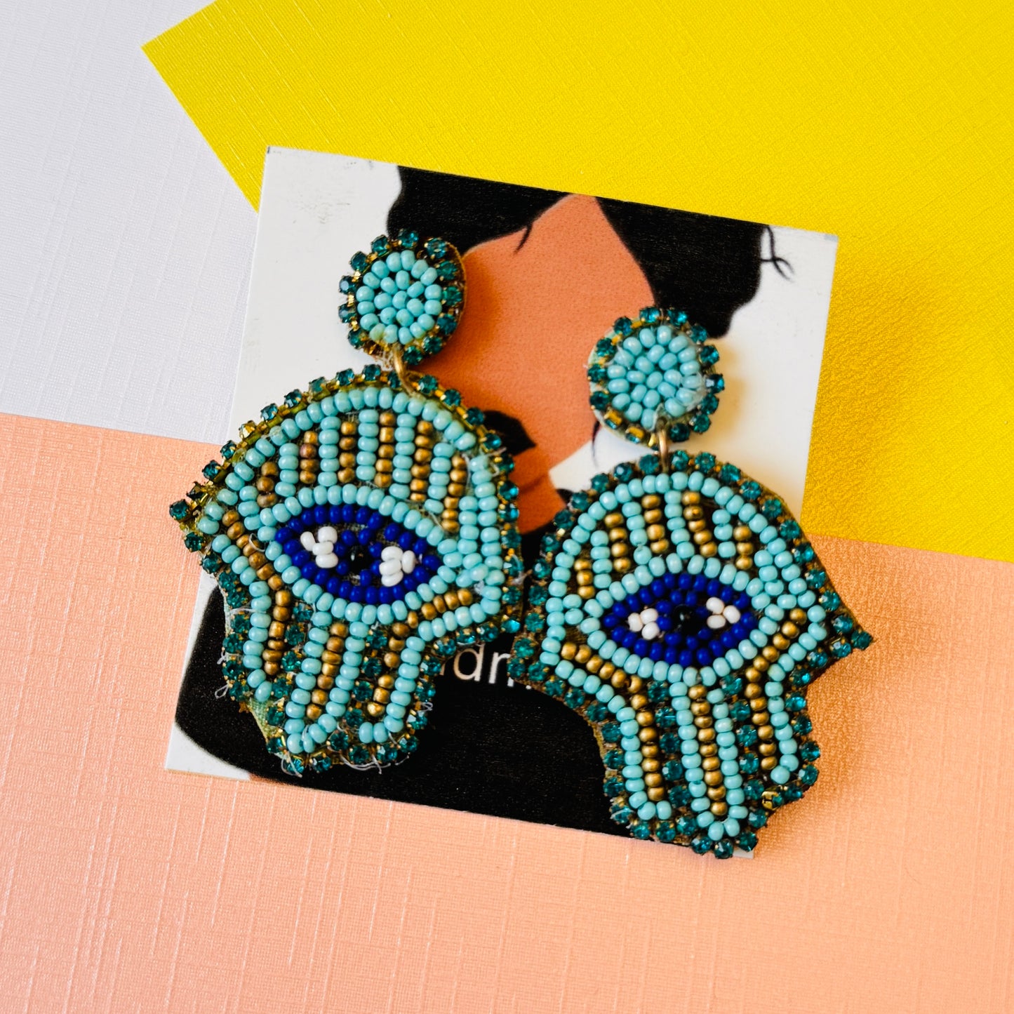 Beaded Evil Eye Earrings