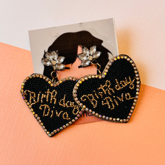 Birthday Diva Beaded earrings