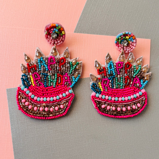 Birthday Bliss Beaded Earrings