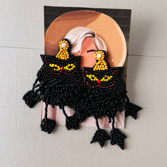 Handmade Beaded Owl Earrings