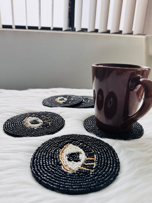 Evil Eye Beaded Coasters