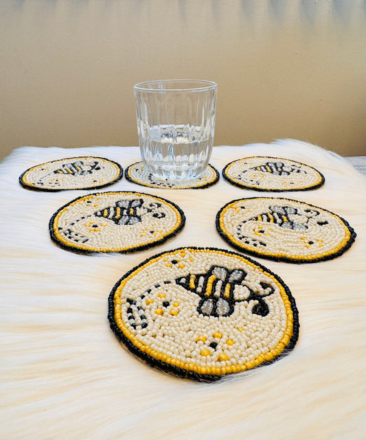 Beaded Bee Coasters