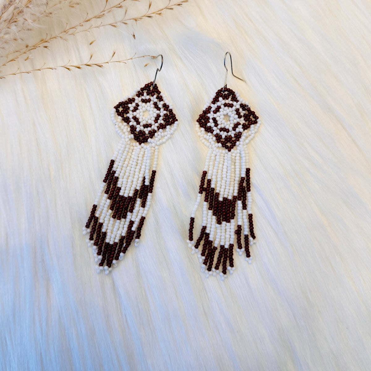 Desert Dusk Beaded Fringe Earrings – Vriinda handmades