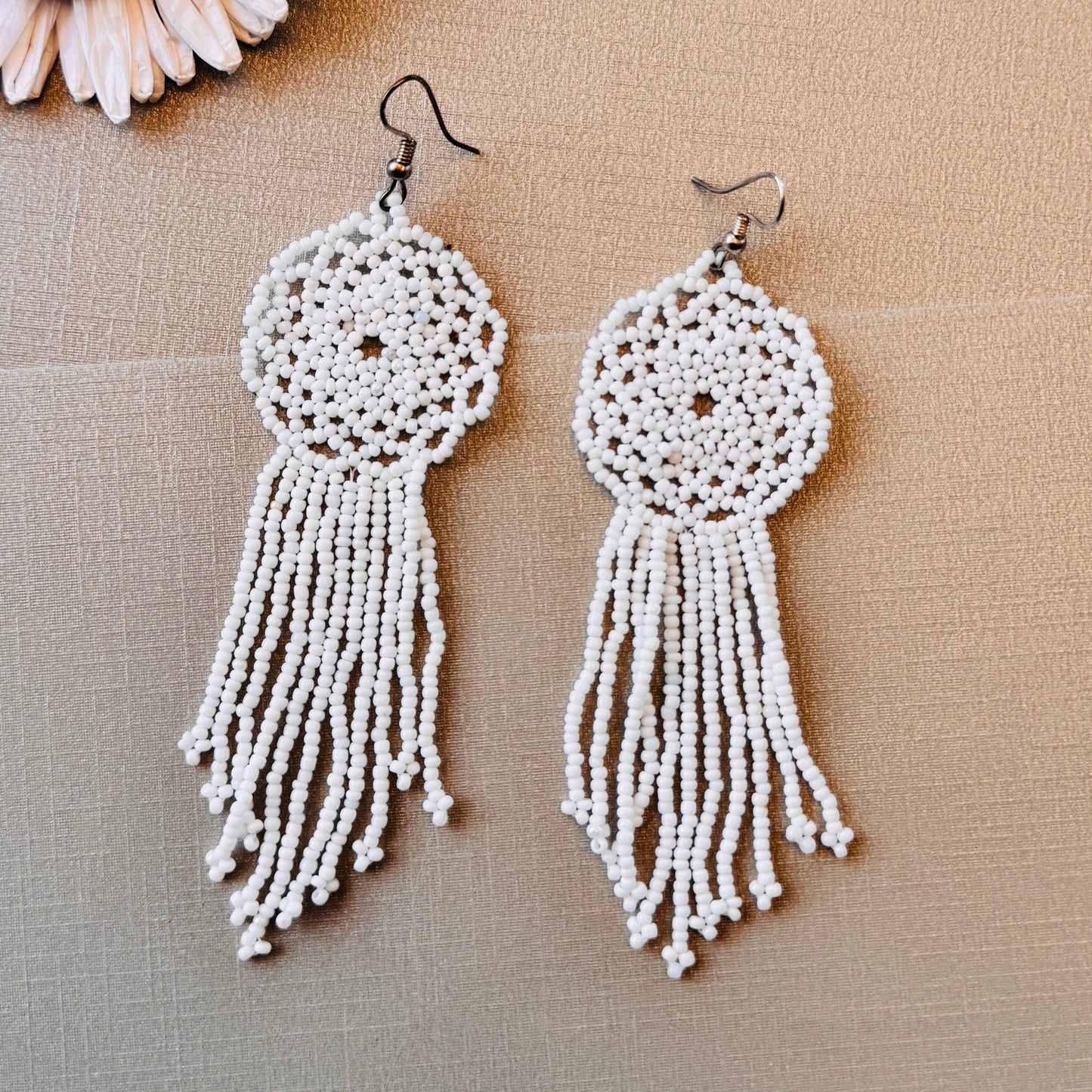 Snowfall Dreamcatcher fringe Earrings