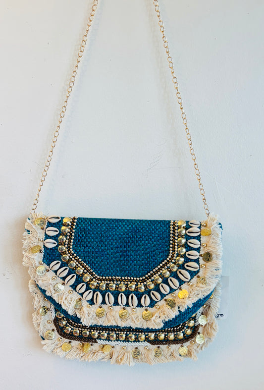 Ocean Breeze Boho Shell Clutch